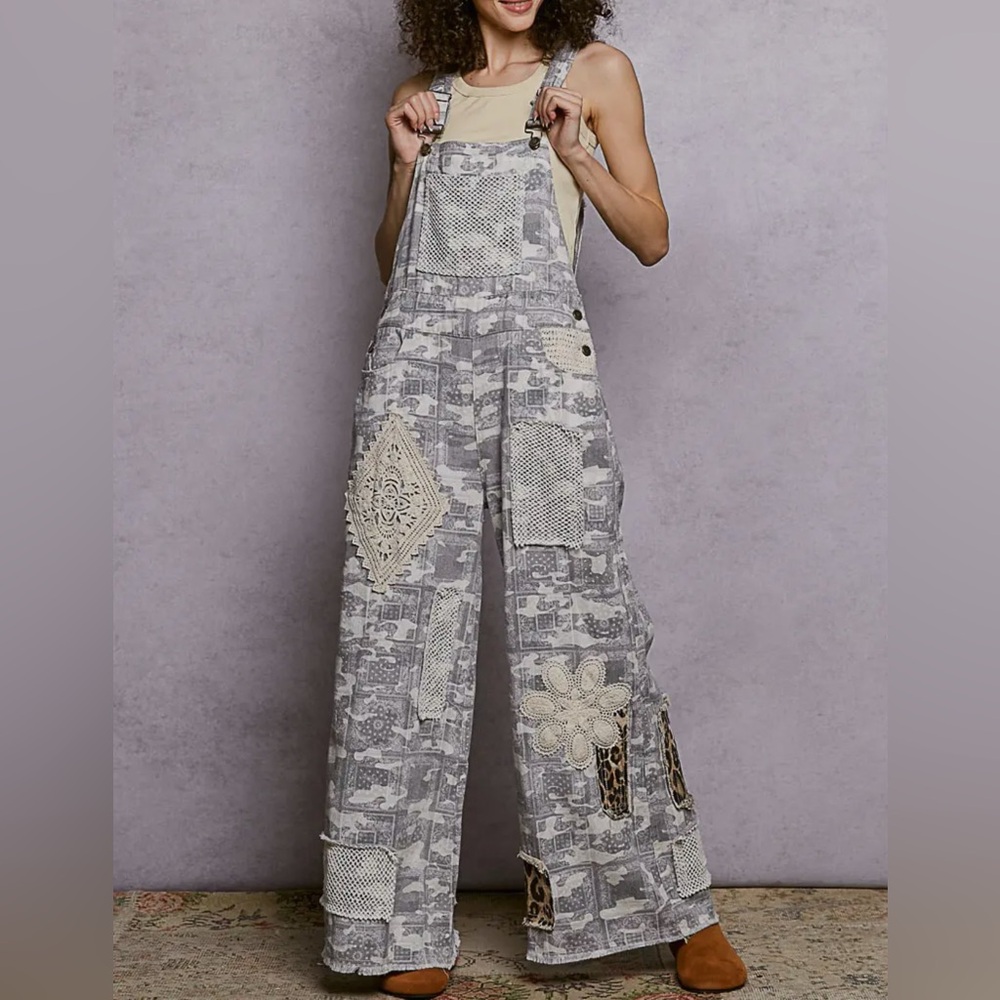 NEW Bestseller : “The BeauGray” Patchwork Overalls